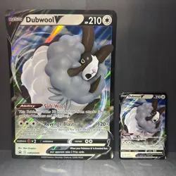 Pokemon TCG Dubwool V SWSH049 Jumbo and normal sized Black Star Promo OVERSIZED - Image 1
