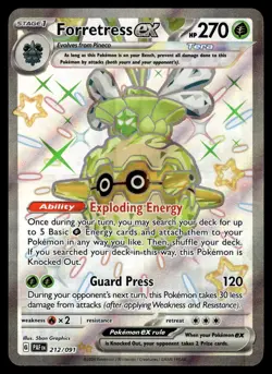 Forretress ex 212/091 Shiny Ultra Rare Paldean Fates Pokemon Near Mint - Image 1
