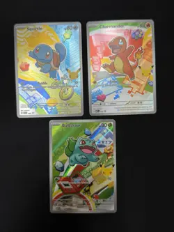 Pokemon First Partner Illustration Collection Series 1 Kanto Gen 1 Starters NM - Image 1