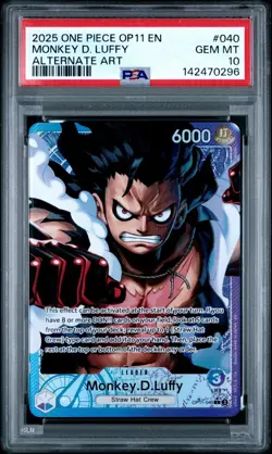 One Piece Monkey D Luffy Alternate Art OP11-040 PSA 10 Gem Mint - Image 1