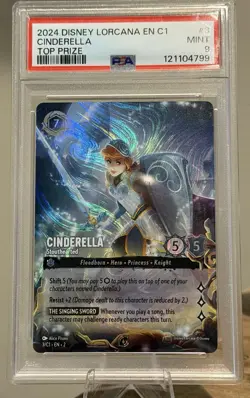 2024 Disney Lorcana Challenge EN C1 Cinderella Top Prize Foil PSA 9 - Image 1