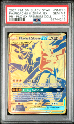 Pokemon Pikachu & Zekrom GX SM248 Black Star Promo Sun & Moon PSA 10 Gem Mint - Image 1