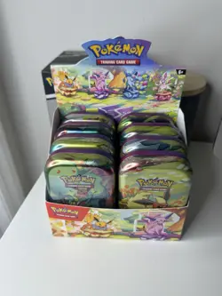 Pokemon Prismatic Evolutions Tin Display Box OPEN-NO PACKS Tins/Display Only! - Image 1