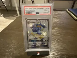 Pokemon TCG Lucario GX SV64/SV94 Shiny Holo Rare Full Art Hidden Fates PSA 10 - Image 1