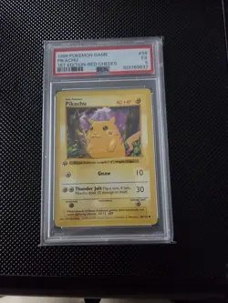 1999 Pokemon TCG Base Set Shadowless Pikachu 1st Edition Red Cheeks PSA 5 58/102 - Image 1
