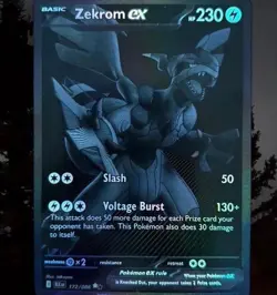 Zekrom EX 172/086 Black bolt & White flare Full Art Holo Ultra Rare English - Image 1