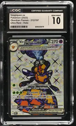 CGC 10 Vespiquen EX 212/197 Ultra Rare Holo Obsidian Flames - Image 1