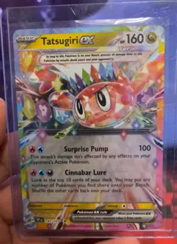 Pokemon Tatsugiri EX 142/191 SV08 Surging Sparks Holo Double Rare EN Basic HP160 - Image 1