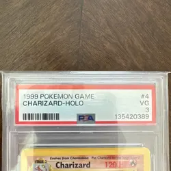 1999 Pokemon TCG Base Set Charizard PSA 3 Holo Rare 4/102 Age 6+ - Image 3