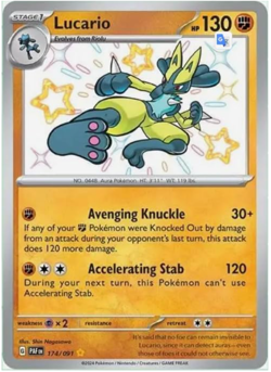 Pokemon - Lucaro - 174/091 - Paldean Fates - Shiny Holo Rare - NM/M - NEW - Image 1