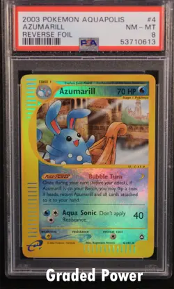 Aquapolis Reverse Holo Azumarill PSA 8 REVERSE HOLO (0613) 4/147 Pokemon - Image 1