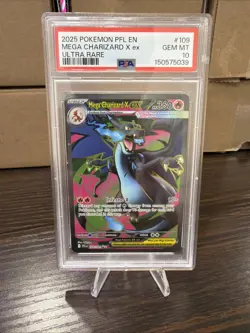 2025 POKEMON PFL EN-PHANTASMAL FLAMES ULTRA RARE #109 MEGA CHARIZARD X EX PSA 10 - Image 1