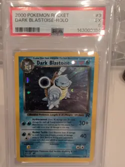 Pokemon Rocket Dark Blastoise Holo With Swirl PSA 5 - Image 1