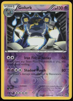 Golurk 46/101 MP Plasma Blast Rare Holo Reverse Holo Pokemon - Image 1