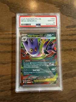 Mega Gengar ex PSA 10 English Pokemon Card 056/094 ME02: Phantasmal Flames 2025 - Image 1