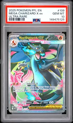 MEGA CHARIZARD X EX 2025 POKEMON PHANTASMAL ULTRA RARE A 109/094 PSA 10 - Image 1
