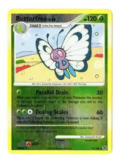Pokemon TCG Butterfree 14/106 - Great Encounters (GE) Reverse Holo MP - Image 1