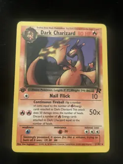 Pokemon 1st Edition Dark Charizard TCG Non-Holo Rare Card 21/82 - Image 1