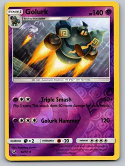 Golurk 44/73 Uncommon Shining Legends Pokemon Reverse Holo Near Mint - Image 1