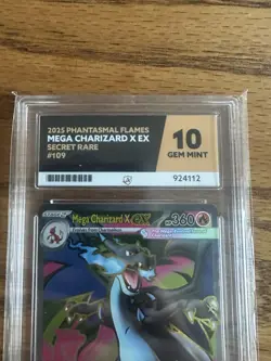 Pokemon TGC Mega Charizard X EX Secret Rare Ace 10 109/094 Phantasmal Flames - Image 2