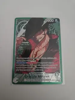 One Piece OP14 The Azure Sea’s Seven - Dracule Mihawk OP14-020 Leader Alt Art - Image 2