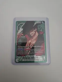 One Piece OP14 The Azure Sea’s Seven - Dracule Mihawk OP14-020 Leader Alt Art - Image 4