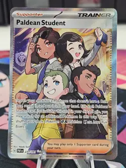 Paldean Student 231/091 Full Art Trainer Paldean Fates Pokemon TCG Card - Image 1