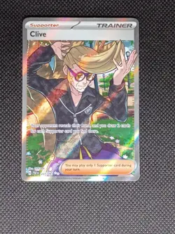 Clive 227/091 Full Art NM/M Paldean Fates Pokemon Card - Image 1