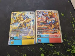 Magnamon Bt21-036 Flamedramon Bt21-035 Rare Pre-Release Promo Card Digimon - Image 1