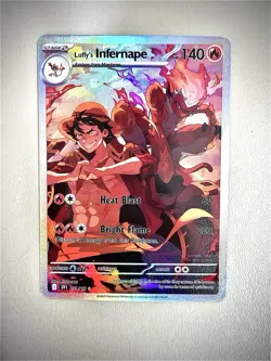 Luffy’s Infernape DIY ACG One Piece Pokemon Anime Art Card Custom Collab - Image 1