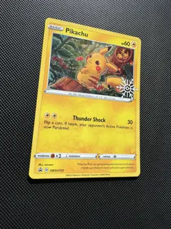 Pikachu SWSH153 (Holiday Calendar) Sword & Shield Snowflake Stamped Promo Card - Image 2
