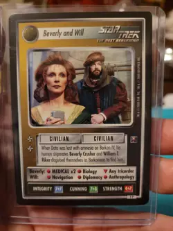 Star Trek Decipher CCG Enhanced Premiere Card 1P Beverly And Will - Image 1