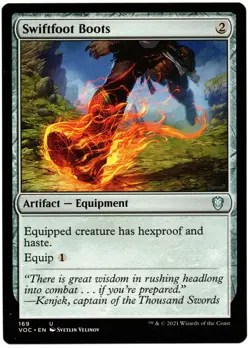 Swiftfoot Boots #0258 (VOC) Crimson Vow Commander Uncommon MTG - Image 1