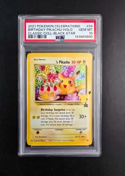 PSA 10 Birthday Pikachu Holo #24 Celebrations Classic Pokemon 2021 FREE SHIPPING - Image 1