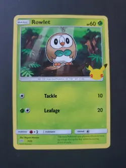 Pokemon Rowlet Non Holo Mcdonalds Promo 2021 - 7/25 NM - Image 1