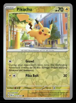 Pikachu 018/091 C Paldean Fates Reverse Holo NM/M Pokemon - Image 1