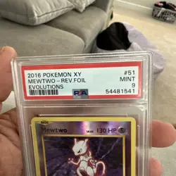 2016 Pokemon XY Evolutions Mewtwo Reverse Foil #51 PSA 9 Mint - Image 2