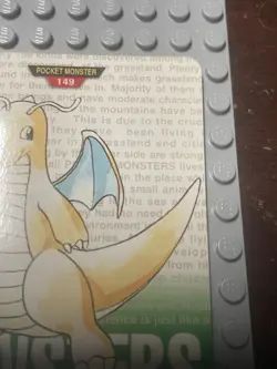 Dragonite File No. 149 Pokemon 1996 Bandai Carddass Vintage Japanese CTC - Image 4