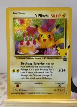Birthday Pikachu 24/53 Celebrations Holo Black Star Promo Pokemon - Image 1