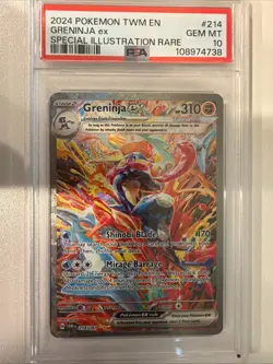 2024 Greninja ex 214/167 Sv06: Twilight Masquerade Holo PSA 10 Pokemon - Image 1
