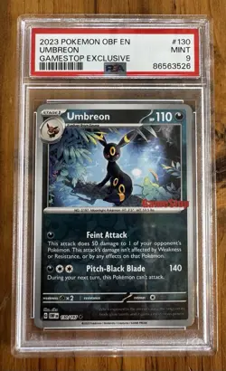 2023 Pokemon Obsidian Flames Umbreon GameStop Exclusive Promo PSA 9 Mint - Image 1