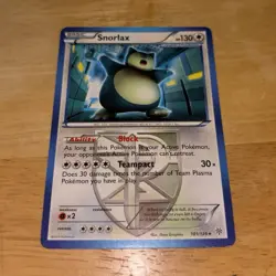 Pokemon TCG The Pokemon Company Snorlax 101/135 Plasma Storm Team Plasma Rare - Image 1
