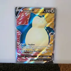 Pokemon Snorlax V Full Art 197/202 Swsh01 Sword & Shield Ultra Rare Holo - Image 1