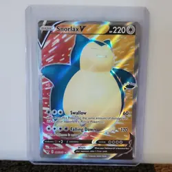 Pokemon Snorlax V Full Art 197/202 Swsh01 Sword & Shield Ultra Rare Holo - Image 3