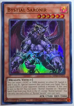 Yugioh Bystial Saronir MP25-EN293 Ultra Rare 1st Edition - Image 1