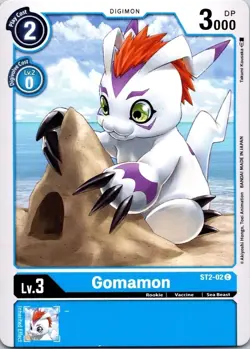 Gomamon ST2-02 Black Common Rookie (Lv3) Digimon Card CCG - Image 1