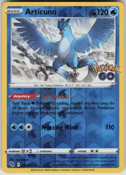 Pokemon Articuno Reverse Holo Rare Pokemon GO 024/078 NM - Image 1