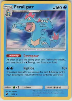 Pokemon Feraligatr Holo Rare Dragon Majesty 24/70 LP - Image 1