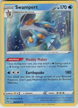 Pokemon Swampert Holo Rare SWSH08: Fusion Strike 064/264 NM - Image 1