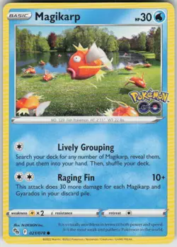 Pokemon Magikarp Common Pokemon GO 021/078 NM - Image 1